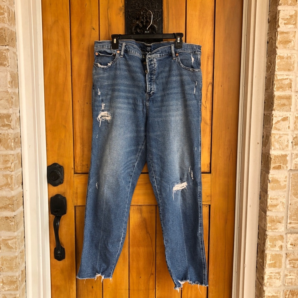 Distressed High-Waist Women’s Jeans - Blue